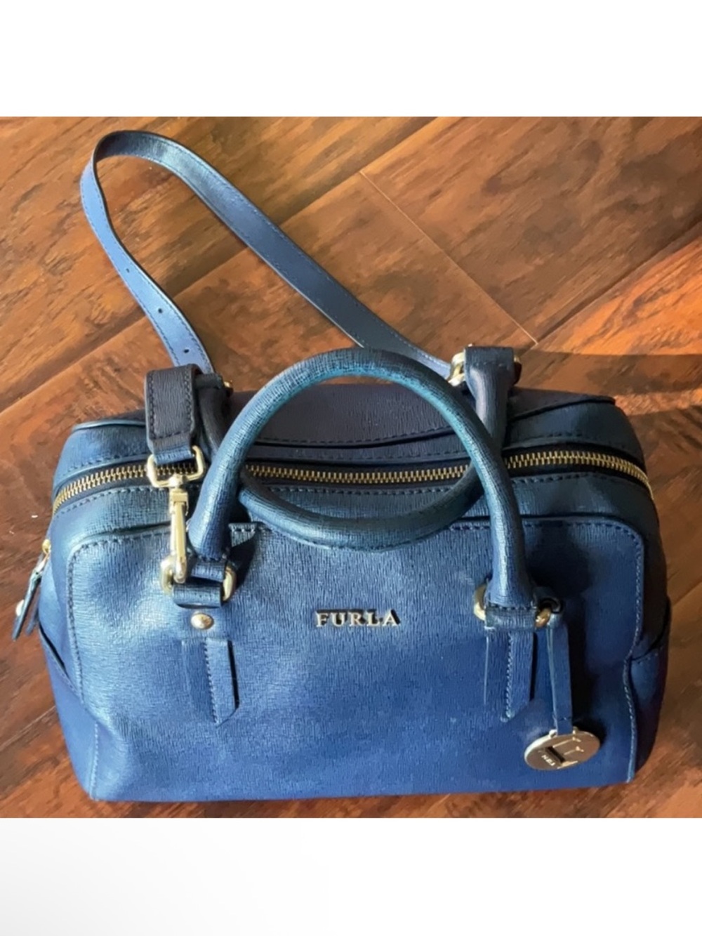Furla 2way Navy Saffiano Leather Satchel - Picture 3 of 11